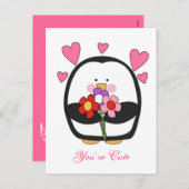 バレンタインのペンギン シーズンポストカード (正面/裏面)