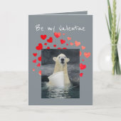 バレンタインのホッキョクグマのいけなおもしろいユーモア シーズンカード (正面)