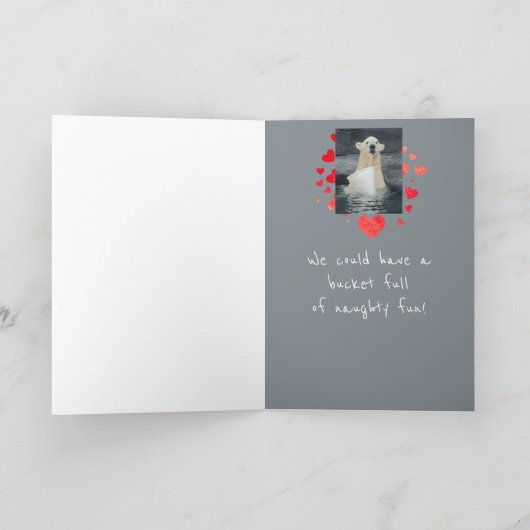 バレンタインのホッキョクグマのいけなおもしろいユーモア シーズンカード (内部)