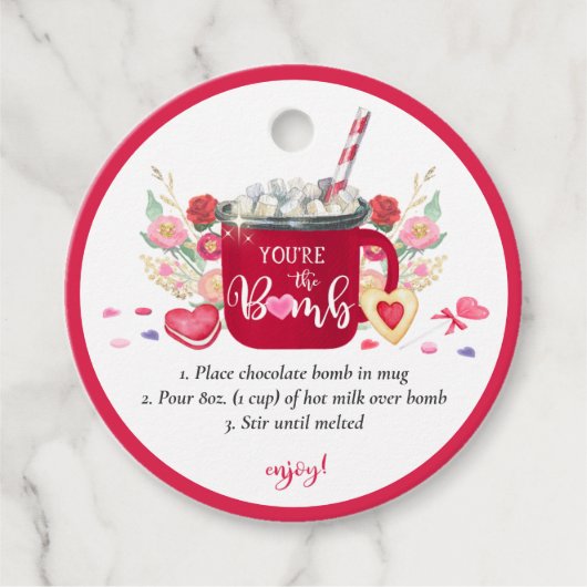 バレンタインのホットチョコレート爆弾あなたは爆弾 フェイバータグ (正面)