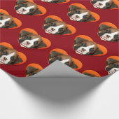 バレンタインのボクサー犬の包装紙 ラッピングペーパー (角)