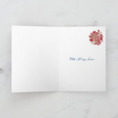 バレンタインのボーイフレンド用カード,ハート,バラ シーズンカード (内部)