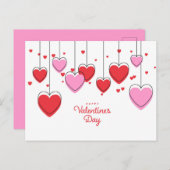 バレンタインのポストカード – ハート文字列 ポストカード (正面/裏面)