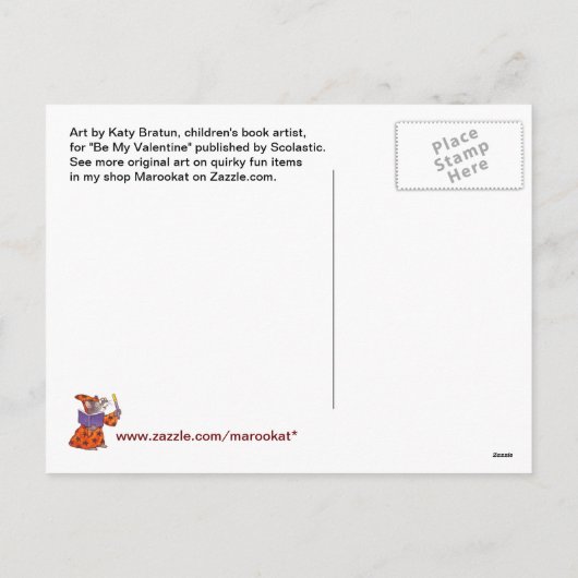 バレンタインのマウスのラブレター シーズンポストカード (裏面)