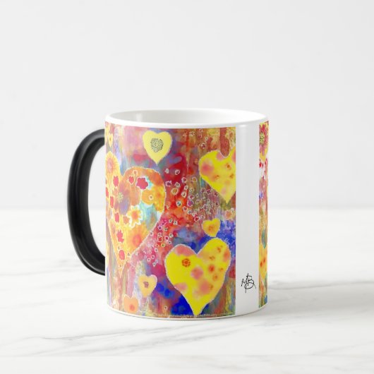 バレンタインのマグあなたの恋人のかわいらしハート モーフィングマグカップ (正面左)