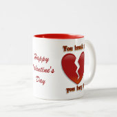 バレンタインのマグカップ、"壊す買よ、あなた" ツートーンマグカップ (正面右)