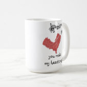 バレンタインのマグ、私のハートを歌わせます! コーヒーマグカップ (正面右)