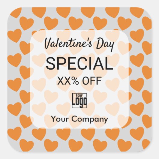 バレンタインのマーケティング資料 スクエアシール (正面)