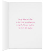 バレンタインのメッセージと愛のハート (内側 (右))