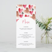 バレンタインのメニューカード メニュー (スタンド正面)