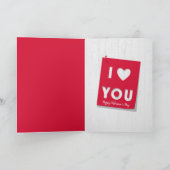 バレンタインのメモを赤い封筒に入れて木 カード (内部)