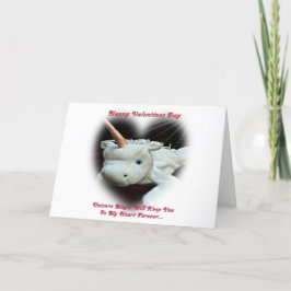 バレンタインのユニコーンのグリーティングカード シーズンカード