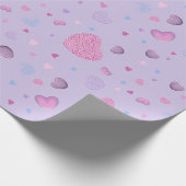 バレンタインのラッピング紙いっぱいのハート ラッピングペーパー (角)