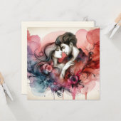 バレンタインのラブカード カード (正面/裏面インサイチュ)