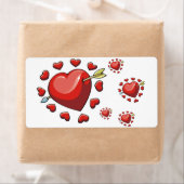 バレンタインのラベルハート ラベル (インサイチュ)