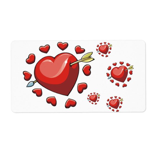 バレンタインのラベルハート ラベル (正面)