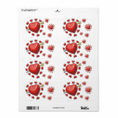 バレンタインのラベルハート ラベル (フルシート)