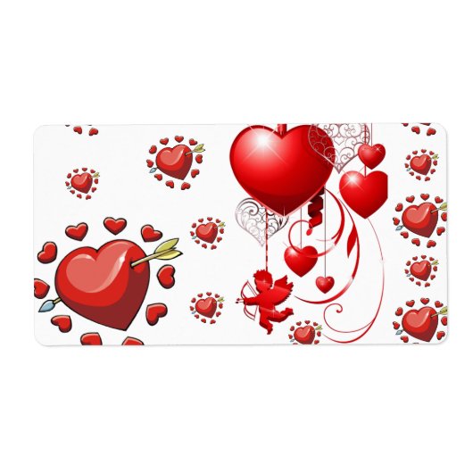 バレンタインのラベルハート ラベル (正面)