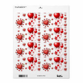 バレンタインのラベルハート ラベル (フルシート)