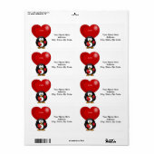 バレンタインのラベルペンギン ラベル (フルシート)