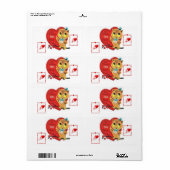 バレンタインのラベル ラベル (フルシート)