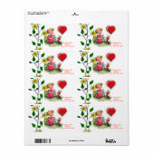 バレンタインのラベル ラベル (フルシート)