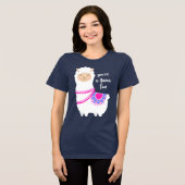 バレンタインのラマの面白い駄洒落 トライブレンドＴシャツ (正面全面)