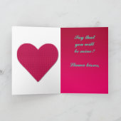 バレンタインのラマI愛私の物ピンクの赤、turquです シーズンカード (内部)