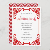 バレンタインのランチパーティー 招待状 (正面/裏面)