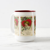 バレンタインのヴィンテージの休日のコーヒー・マグ ツートーンマグカップ (正面左)