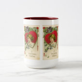 バレンタインのヴィンテージの休日のコーヒー・マグ ツートーンマグカップ (中央)