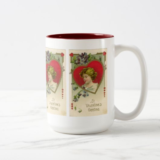 バレンタインのヴィンテージの休日のコーヒー・マグ ツートーンマグカップ (右)