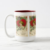 バレンタインのヴィンテージの休日のコーヒー・マグ ツートーンマグカップ (左)