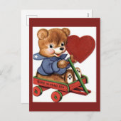 バレンタインのヴィンテージの郵便はがき シーズンポストカード (正面/裏面)