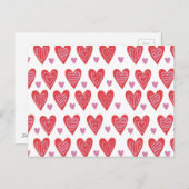 バレンタインの上品パターン シーズンポストカード (正面/裏面)