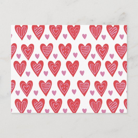 バレンタインの上品パターン シーズンポストカード (正面)