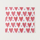 バレンタインの上品パターン タペストリー (正面(横))