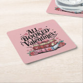 バレンタインの予約 スクエアペーパーコースター (アングル)