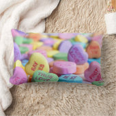 バレンタインの会話ハートキャンディー写真 ランバークッション (ブランケット)