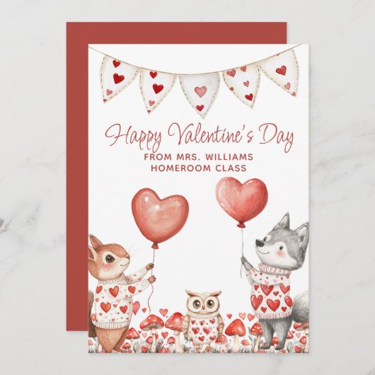 バレンタインの先生からクラスへ シーズンカード (正面/裏面)