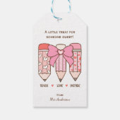 バレンタインの先生への特別なプレゼント ギフトタグ (裏面)