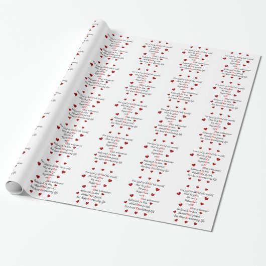 バレンタインの光沢のある包装紙、2' x 6'ロール ラッピングペーパー (アンロールド)