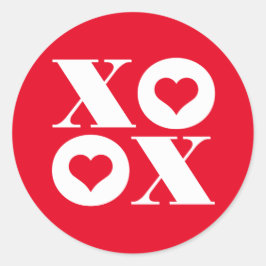 バレンタインの円形ステッカー xoxo ラウンドシール