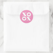 バレンタインの円形ステッカー xoxo ラウンドシール (バッグ)