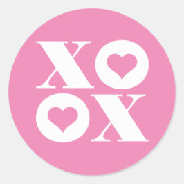 バレンタインの円形ステッカー xoxo ラウンドシール
