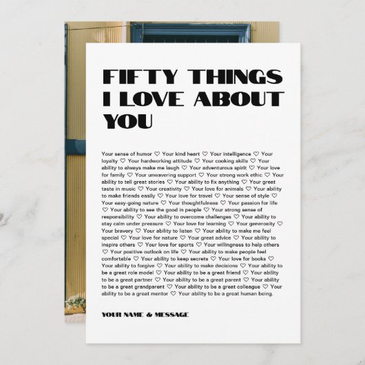 バレンタインの写真をメッセージと共にアップカスタムロード サンキューカード (正面/裏面)