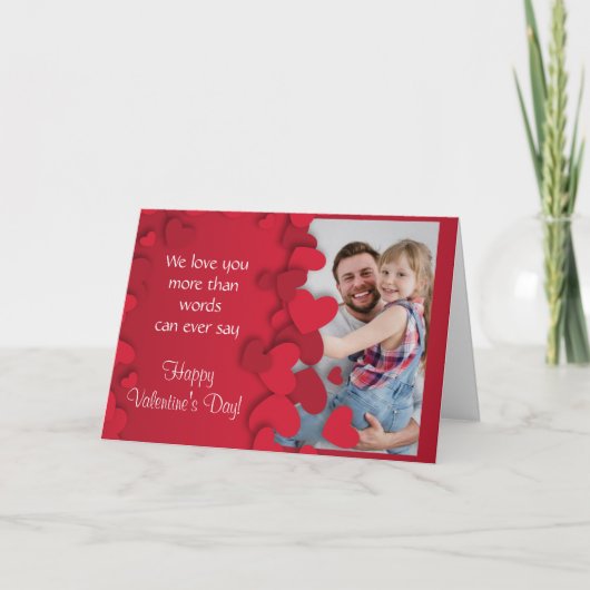 バレンタインの写真カードハート1 カード (正面)