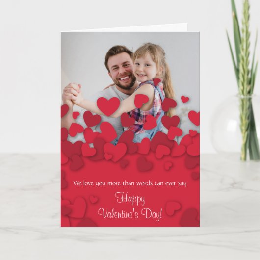 バレンタインの写真カードハート2 カード (正面)
