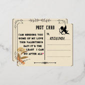 バレンタインの写真カード 箔シーズンポストカード (正面/裏面)