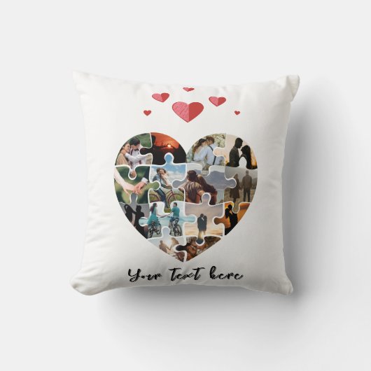 バレンタインの写真ハートギフト クッション (正面)